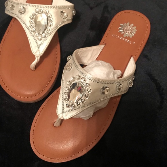 Yellow Box Shoes - Yellow box blinged sandals